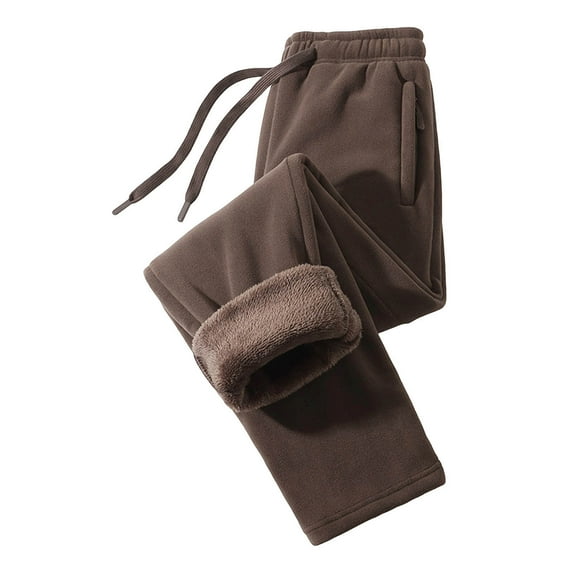 KyCheLot Men's Winter Athletic Sweatpants Zip Pockets Thicken Fleece Lined Warm Track Pants Windproof