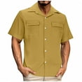 thumbnail image 1 of KyCheLot Men's Work Shirts Tops with Chest Pockets Button down Short Sleeve Shirt Summer Hiking Shirts Travel, 1 of 5