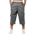 thumbnail image 1 of KyCheLot Mens Capris Summer Casual Cargo Pants Below Knee Drawstring Hem Capri Pants Hiking Work Outdoor, 1 of 4