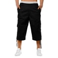 thumbnail image 1 of KyCheLot Mens Capris Summer Casual Cargo Pants Below Knee Drawstring Hem Capri Pants Hiking Work Outdoor, 1 of 4