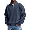 thumbnail image 1 of KyCheLot Mens Full Zip up Sweatshirt Long Sleeve Mock Neck Textured Pullover Loose Drop Shoulder Outwear, 1 of 6