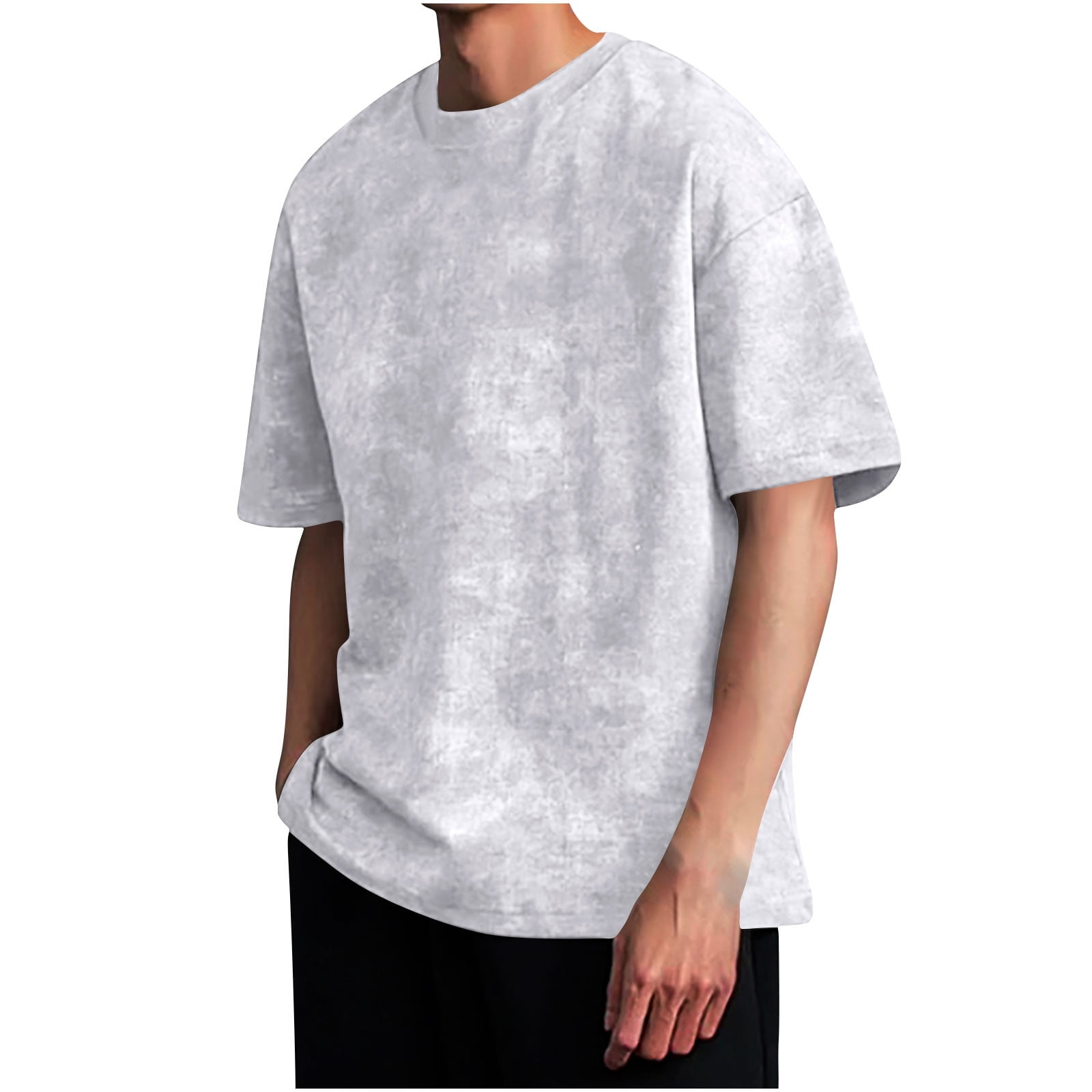 Oplxuo Distressed Sweatshirt for Men Vintage Crew Neck