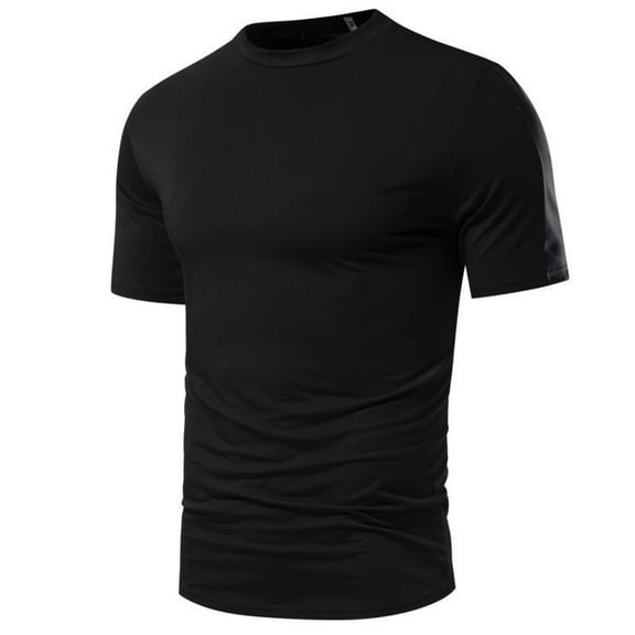 KyCheLot Mens Round Neck T-Shirt Soft Stretchy Summer Short Sleeve Tops Workout Slim Undershirts