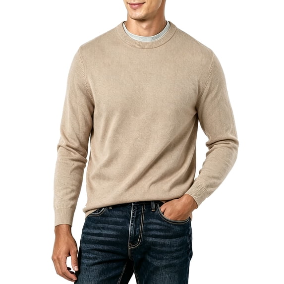 KyCheLot Mens Shirts Crew Neck Long Sleeve Knit Sweater Warmth Loose Casual Daily Outdoor Layer Pullover