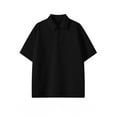 thumbnail image 1 of KyCheLot Mens Textured Shirt Workwear Knit Summer Short Sleeve Collared Shirts Loose Golf Shirts, 1 of 3