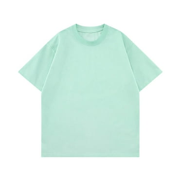 KyCheLot Mens Vintage Washed T Shirt Solid Color Casual Baggy Short Sleeve Basic Cotton Tee Tops