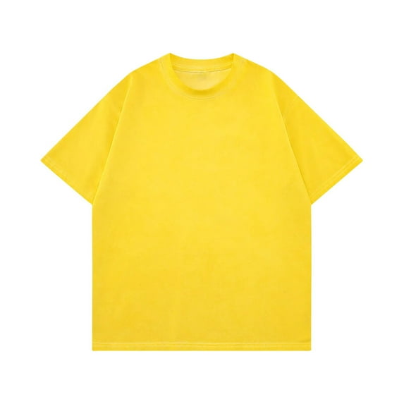 KyCheLot Mens Vintage Washed T Shirt Solid Color Casual Baggy Short Sleeve Basic Cotton Tee Tops