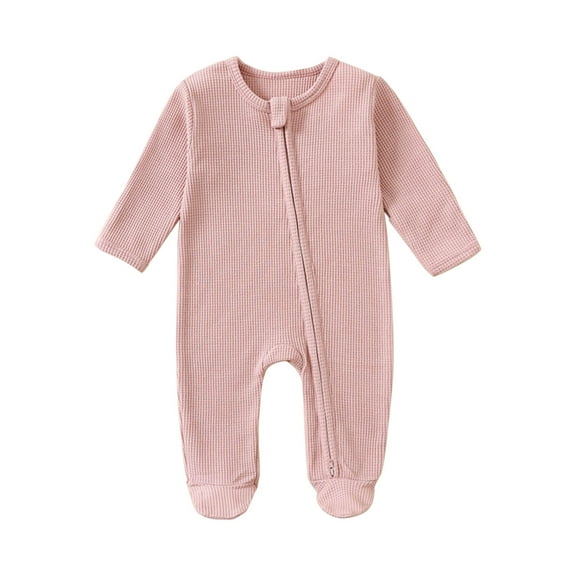 KyCheLot Newborn Footie Pajamas Comfy Long Sleeve Zipper Rompers Knit Jumpsuit Sleepwear for Boys Girls 3-12 Months