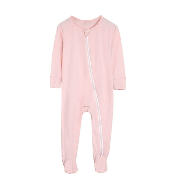 KyCheLot Pajamas Jumpsuit for Baby Footed Comfy Cotton Long Sleeve Zip up Romper Sleepwear 0-24 Months