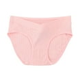 thumbnail image 1 of KyCheLot Pregnancy Panties for Women Ribbed Cotton Underwear V Waist Comfy Breathable Maternity Briefs, 1 of 2