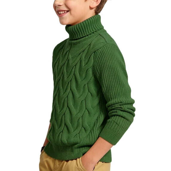 KyCheLot Pullover Sweaters for Boys Girls Solid Color Long Sleeve Round Neck Clothes Trendy Warm Knitted Tops