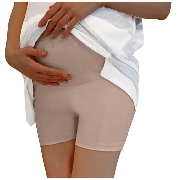 KyCheLot Soft Underwear Shorts for Maternity Stretchy over Belly Solid Color Comfy Boy Shorts Dailywear