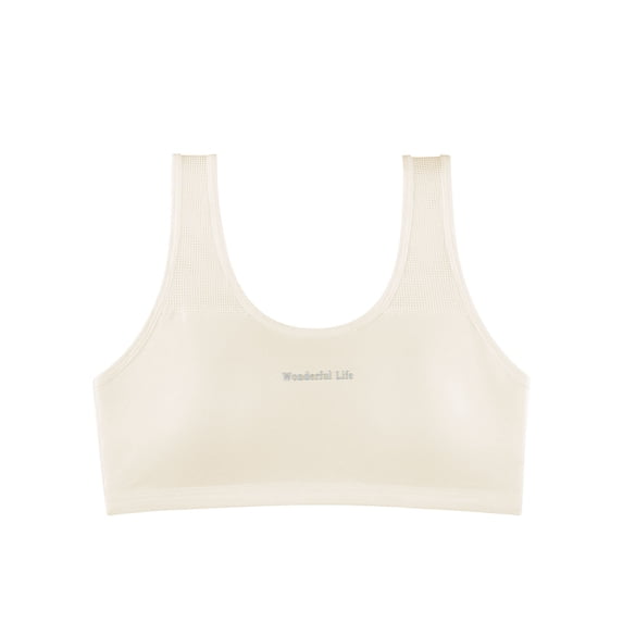 KyCheLot Sports Bra for Girls with Pads Lightweight Comfort Soft Seamless Training Bras 10-14 Years