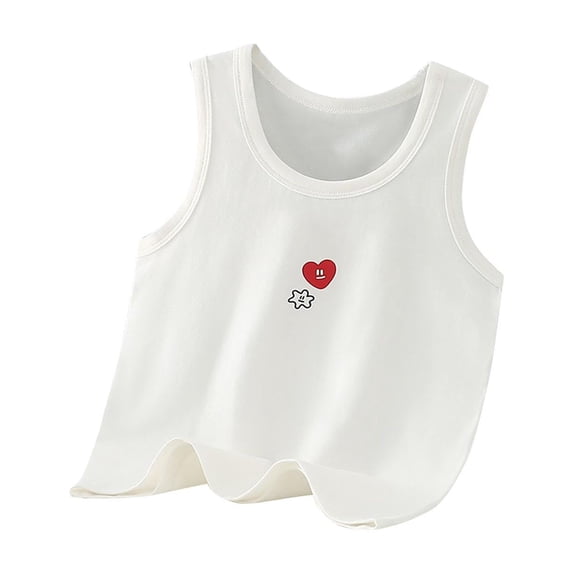 KyCheLot Summer Tank Tops for Girls 3-13 Years Lightweight Cotton Soft Cute Crewneck Sleeveless Tee Shirt