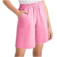thumbnail image 1 of KyCheLot Sweat Shorts for Girls Classic Elastic High Waist Solid Color Summer Loose Lounge Short with Pockets 3-13 Years, 1 of 6