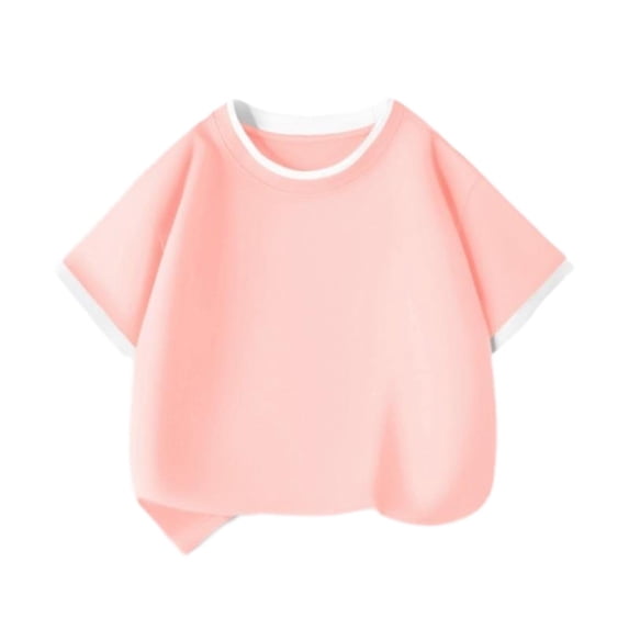 KyCheLot T Shirts for Boys Girls Loose Color Block Crewneck Short Sleeve Summer Tops 3-14 Years