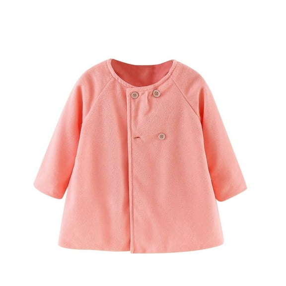 KyCheLot Toddler Baby Girl Coats Button Warm Thick Jacket Loose Fall Winter Outwear Clothes 3 Months-3 Years