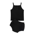 thumbnail image 1 of KyCheLot Toddler Baby Girls Casual Outfits Summer Knit Spaghetti Strap Cami Tops and Shorts Clothes 6Months-6Years, 1 of 5