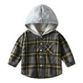 thumbnail image 1 of KyCheLot Toddler Boys Long Sleeve Shirt Flannel Hooded Plaid Button down Jacket Shirts Tops Schoolwear 2-8 Years, 1 of 6
