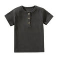 thumbnail image 1 of KyCheLot Toddler Girls Boys T-Shirt 1/4 Button up Short Sleeve Casual Summer Blouse Tops Solid Color 2-6 Years, 1 of 6