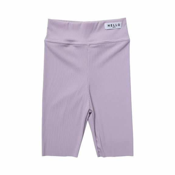 KyCheLot Toddler Girls Yoga Shorts Knit Ribbed Solid Color High Waist Breathable Slim Workout Shorts 2-7 Years