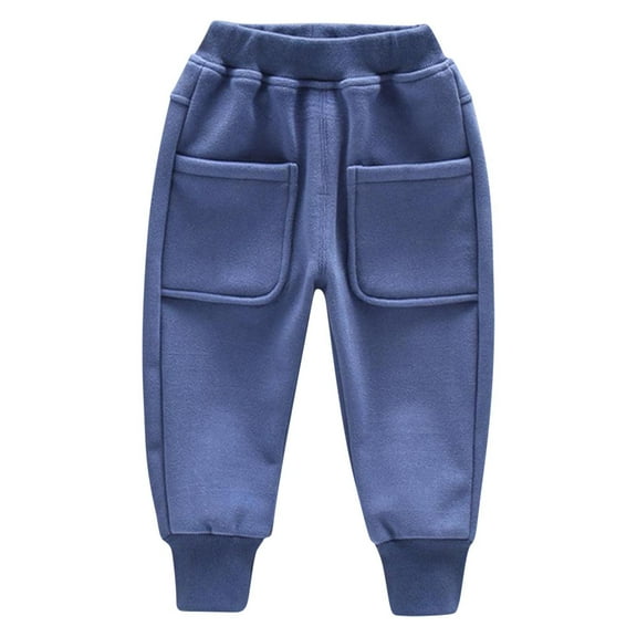 KyCheLot Toddler Jogger Pantswarm Thick Fleece Lined Tapered Pull on Sweatpants for Boys Girls 2-10 Years