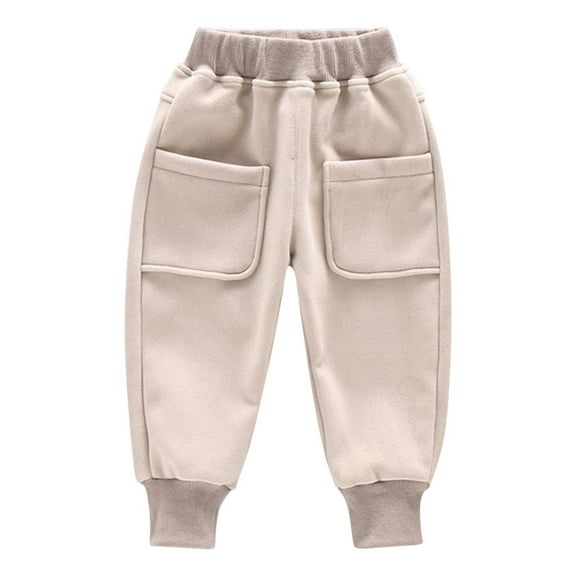 KyCheLot Toddler Jogger Pantswarm Thick Fleece Lined Tapered Pull on Sweatpants for Boys Girls 2-10 Years