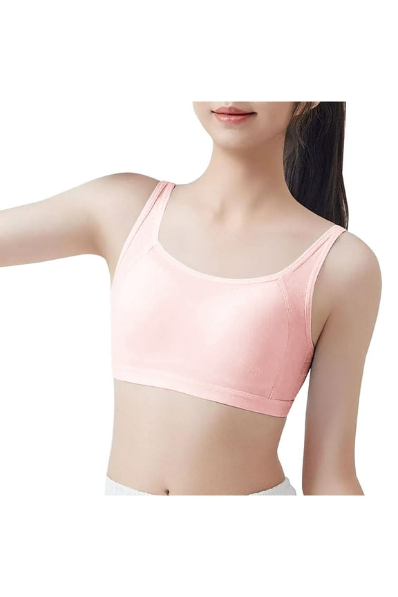 Training Bra for Girls Casual Solid Color with Breathable Pads Comfort School Sports Bras 12-17 Years