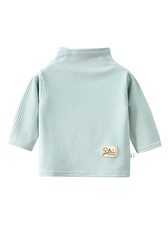 Undershirts for Boys Girls Long Sleeve Loose Comfy Stripe Turtleneck Base Layer Blouses 0-11 Years