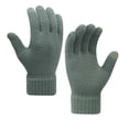 thumbnail image 1 of KyCheLot Unisex Winter Gloves Color Block Full Finger Knitted Thickened Gloves Comfy Warm Outdoor Gloves, 1 of 5