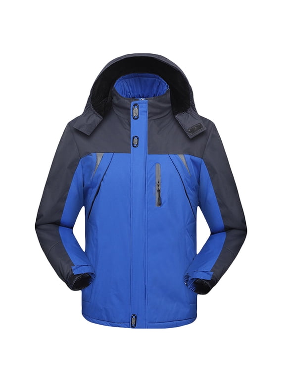 Winter Outdoor Jacket for Men Women Waterproof Windproof Zip up Hooded Thermal Ski Coat