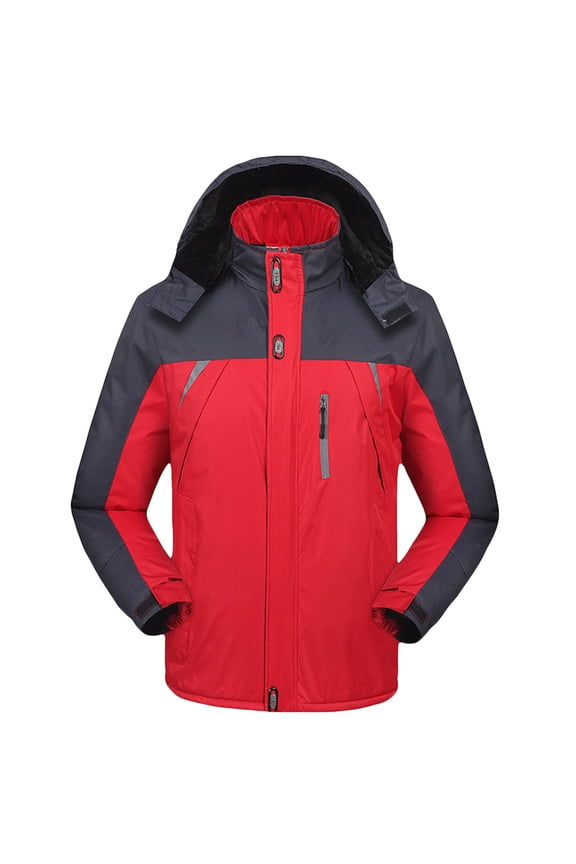 Winter Outdoor Jacket for Men Women Waterproof Windproof Zip up Hooded Thermal Ski Coat