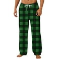thumbnail image 1 of KyCheLot Winter Sleep Pants for Men Plaid Fleece Lined with Pockets Mid Waist Drawstring Wide Leg Pajama Bottoms, 1 of 4