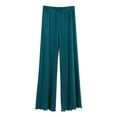 thumbnail image 1 of KyCheLot Women's Casual Sleep Pants Stretchy Wide Leg Solid Color Elastic Waist Pajama Thin Trousers, 1 of 3