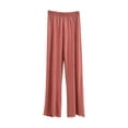 thumbnail image 1 of KyCheLot Women's Casual Sleep Pants Stretchy Wide Leg Solid Color Elastic Waist Pajama Thin Trousers, 1 of 3