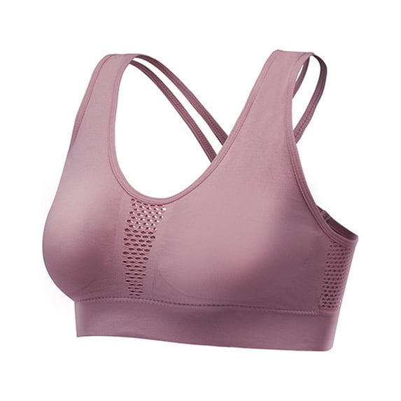 KyCheLot Women's Comfy Workout Bra Breathable Mesh Criss Cross Back Medium Support Daily Bras