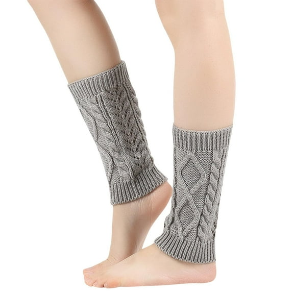 KyCheLot Women's Leg Warmers Thermal Cable Knit Solid Color Soft Boot Cuffs Topper Socks