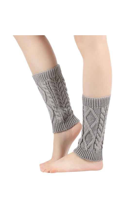Women's Leg Warmers Thermal Cable Knit Solid Color Soft Boot Cuffs Topper Socks