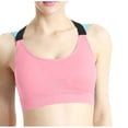 thumbnail image 1 of KyCheLot Women's Running Bras Seamless High Impact Color Block Medium Support Criss Cross Strappy Sports Bra, 1 of 4