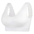 thumbnail image 1 of KyCheLot Women's Sports Bra Comfort Stretchy Lace Trim Wirefree Breathable Solid Color Daily Bras Sleep Bras, 1 of 2