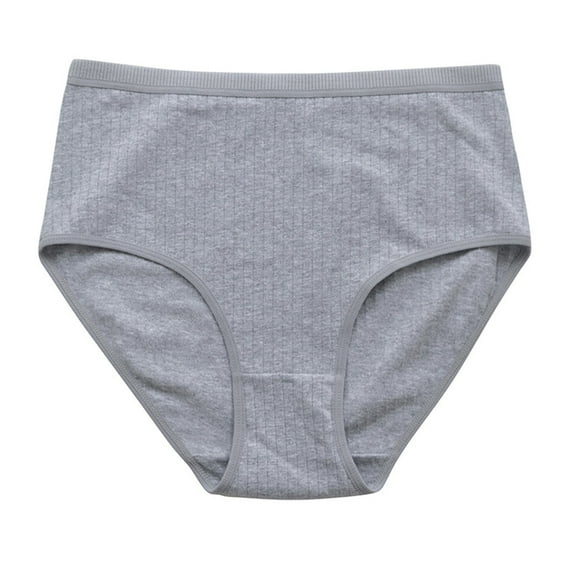 KyCheLot Women's Stretchy Panties Ribbed High Waist Breathable Soft Casual Cotton Underpants