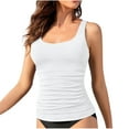 thumbnail image 1 of KyCheLot Women's Tankini Tops Swimwear Basic Padded Solid Color Slim Pullover Swim Tank Tops, 1 of 3