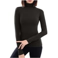 thumbnail image 1 of KyCheLot Women's Thermal Tops Slim Turtleneck Casual Long Sleeve Lightweight Solid Color Winter Warm Base Layer Shirts, 1 of 4