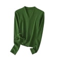 thumbnail image 1 of KyCheLot Women's Undershirts Basic Loose V Neck Long Sleeve Casual Pullover Tops Fall Winter Spring, 1 of 3
