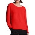 thumbnail image 1 of KyCheLot Women's Warm Shirts Fuzzy Basic Solid Color Loose Pullover Long Sleeve Plus Size Round Neck Tops, 1 of 3