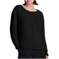 thumbnail image 1 of KyCheLot Women's Warm Shirts Fuzzy Basic Solid Color Loose Pullover Long Sleeve Plus Size Round Neck Tops, 1 of 3