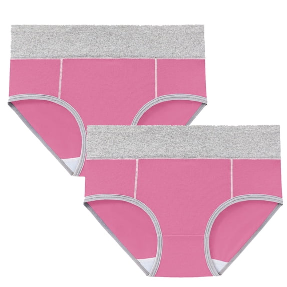 KyCheLot Womens 2 Pack Plus Size Underwear Cotton Briefs Full Coverage Breathable Soft High Waist Underpants