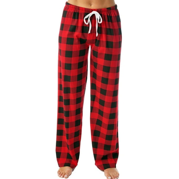 KyCheLot Womens Comfy Sleep Pants Low Waist Drawstring Plaid Plus Size Pajama Pants for Sleepwear