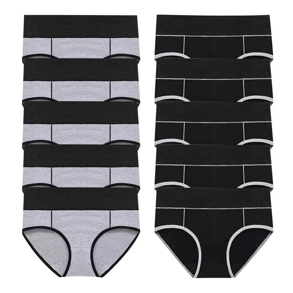 KyCheLot Womens Cotton Underwear 10 Pack Breathable Soft High Waisted Briefs Stretch Full Coverage Panties