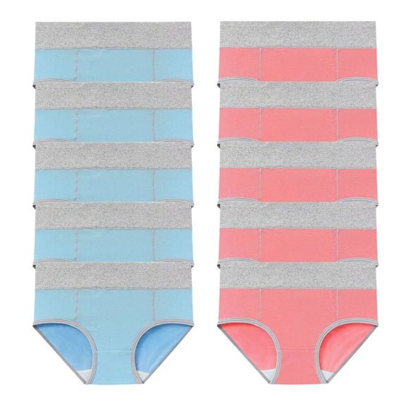 KyCheLot Womens Cotton Underwear 10 Pack Breathable Soft High Waisted Briefs Stretch Full Coverage Panties